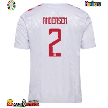 Camisa de Futebol Dinamarca Joachim Andersen #2 Equipamento Secundário Europeu 2024 Manga Curta